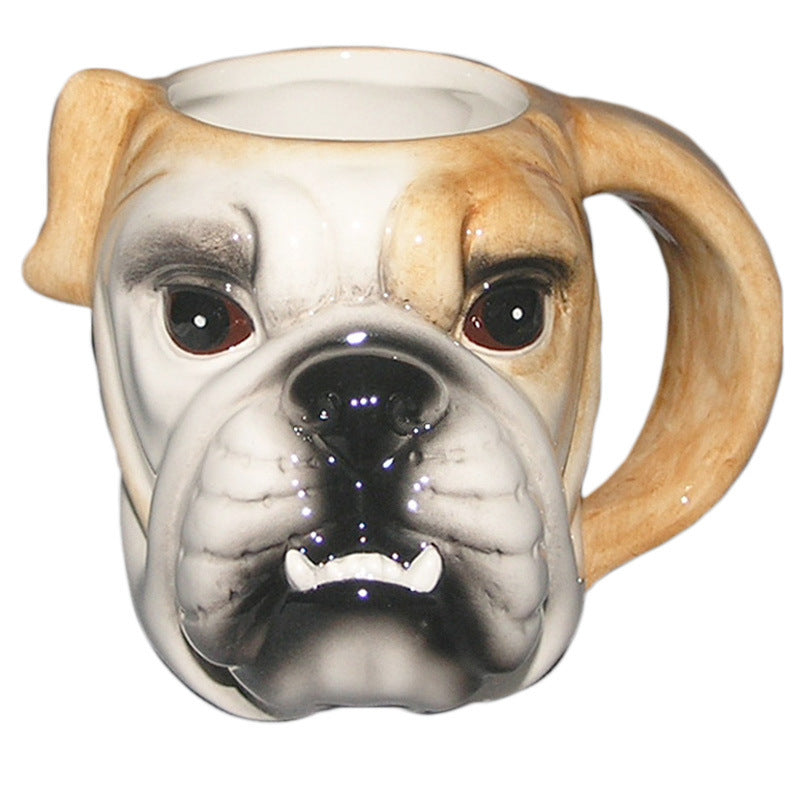 Porcelain mug 3D dog head coffee cup with logo