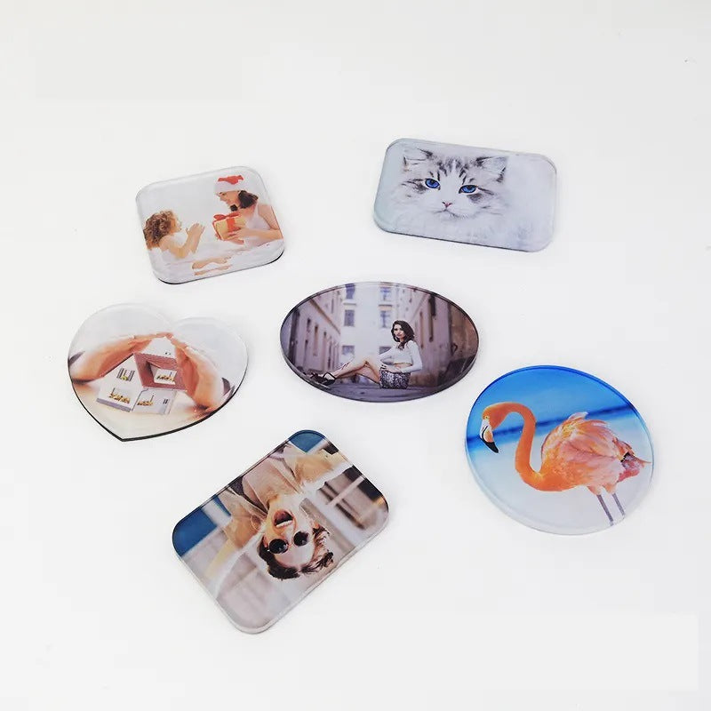 Imán acrílico para nevera con sublimación | Imán para nevera en blanco con transferencia térmica | Decoración fotográfica magnética suave DIY