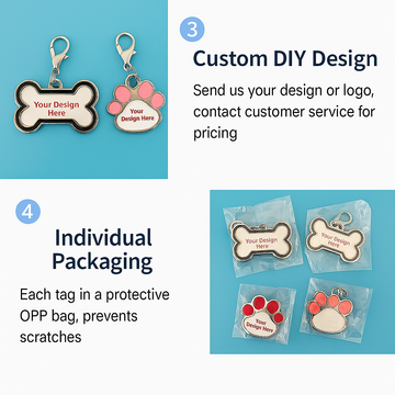 Placa de identificación personalizada para mascotas: placa para collar de perro o gato, colgante grabado para mascotas pequeñas y medianas, impresión de diseños personalizados disponible.