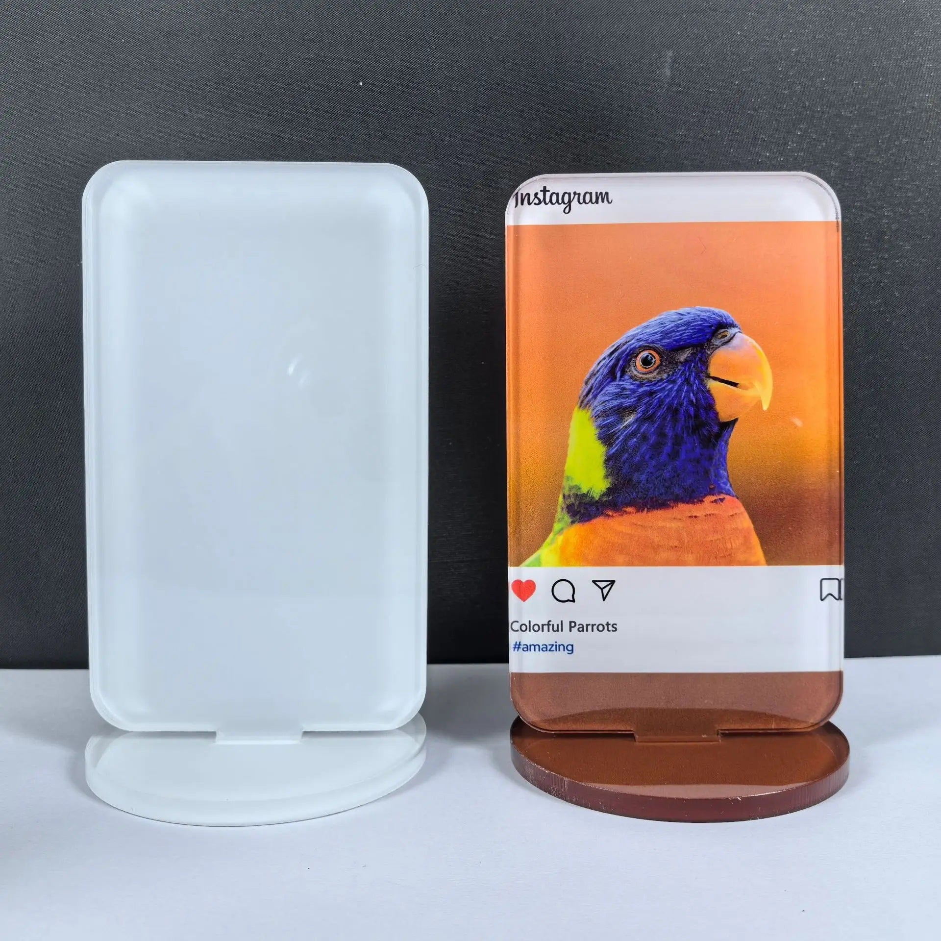 Nuevo expositor/adorno de escritorio acrílico estilo Instagram, impresión por sublimación.