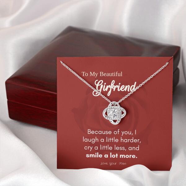 For Girlfriend Luxury Necklace with Personalizable Message Card