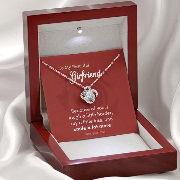For Girlfriend Luxury Necklace with Personalizable Message Card