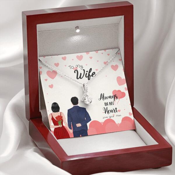 For Girlfriend Luxury Necklace with Personalizable Message Card