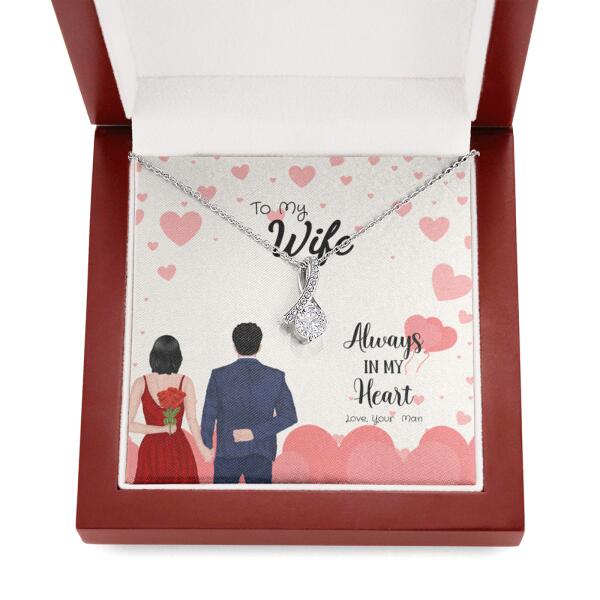 For Girlfriend Luxury Necklace with Personalizable Message Card