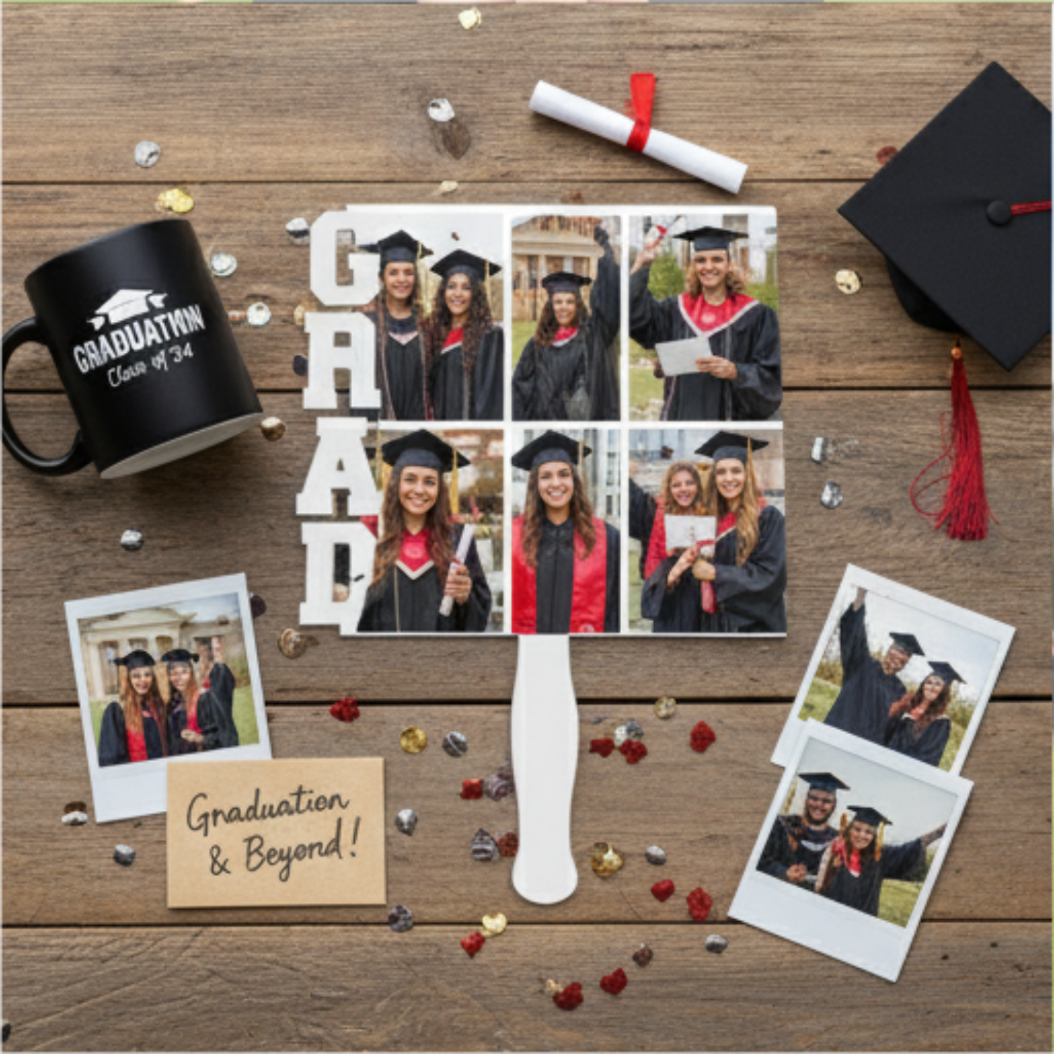 Graduation Gift Sublimation GRAD Cork Memo Board with MDF Keychain – Blank Heat Transfer Board for Personalized Gifts