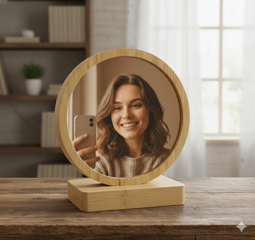 Modern Bamboo Wood Photo Frame – Minimalist Tabletop Picture Frame for Family, Couple, or DIY Personalized Gifts