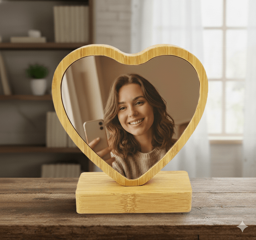 Modern Bamboo Wood Photo Frame – Minimalist Tabletop Picture Frame for Family, Couple, or DIY Personalized Gifts